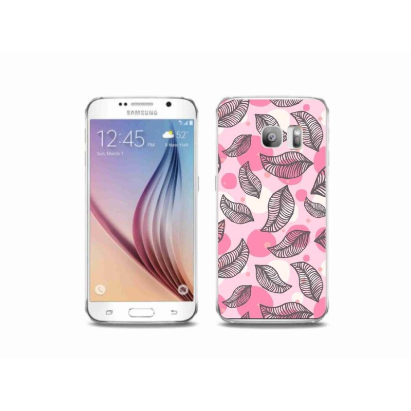 Gelový kryt mmCase na mobil Samsung Galaxy S6 Edge - kreslené padající listy