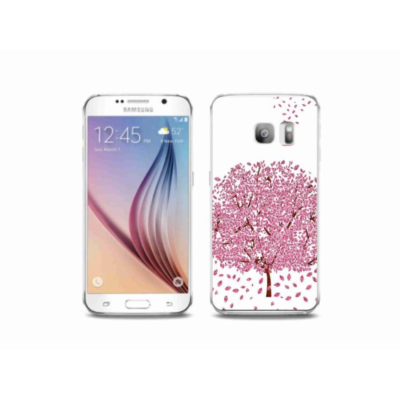 Gelový kryt mmCase na mobil Samsung Galaxy S6 Edge - kreslený strom s listy