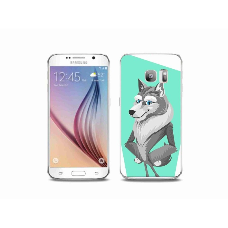 Gelový kryt mmCase na mobil Samsung Galaxy S6 Edge - kreslený vlk
