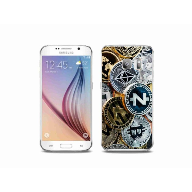 Gelový kryt mmCase na mobil Samsung Galaxy S6 Edge - kryptoměny