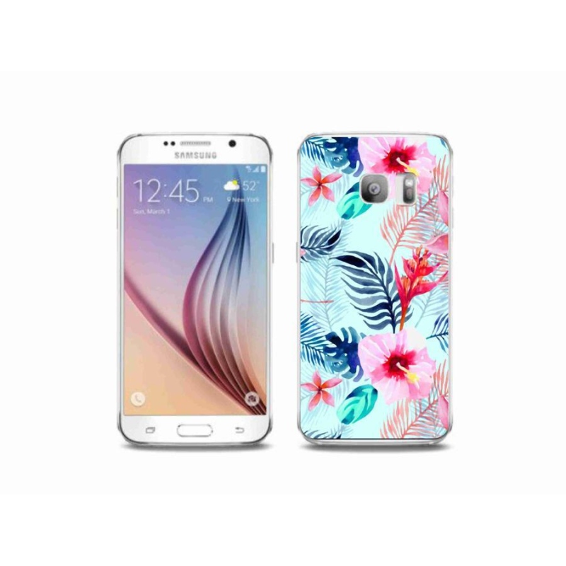 Gelový kryt mmCase na mobil Samsung Galaxy S6 Edge - květiny