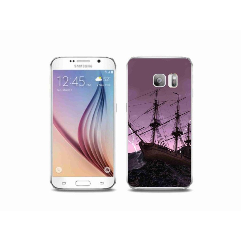 Gelový kryt mmCase na mobil Samsung Galaxy S6 Edge - loď v bouři