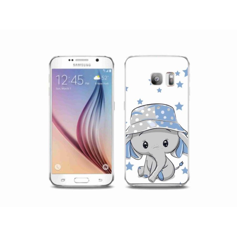 Gelový kryt mmCase na mobil Samsung Galaxy S6 Edge - modrý slon