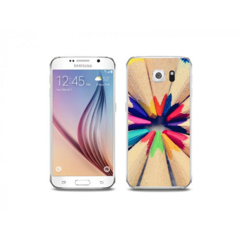 Gelový kryt mmCase na mobil Samsung Galaxy S6 Edge - pastelky