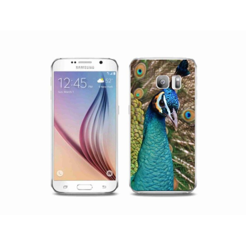 Gelový kryt mmCase na mobil Samsung Galaxy S6 Edge - páv