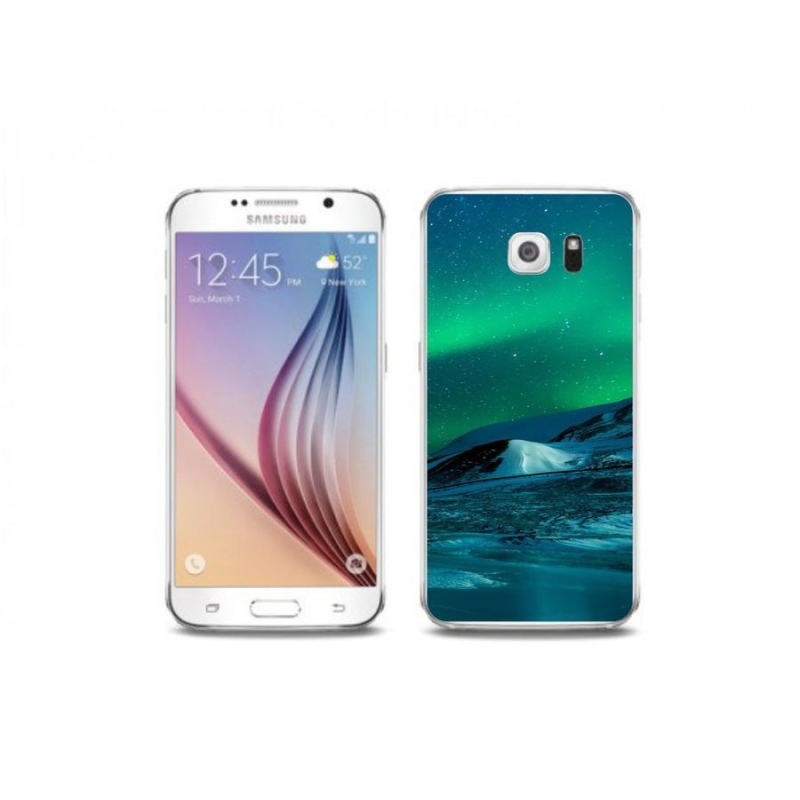 Gelový kryt mmCase na mobil Samsung Galaxy S6 Edge - polární záře
