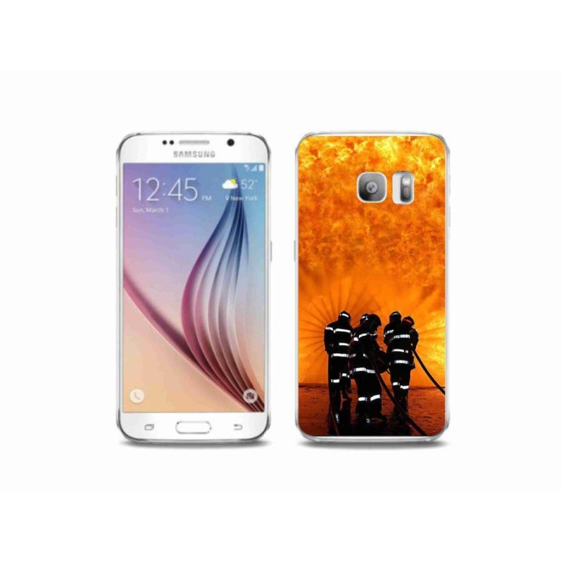 Gelový kryt mmCase na mobil Samsung Galaxy S6 Edge - požár