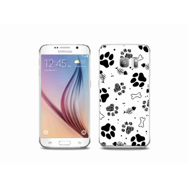 Gelový kryt mmCase na mobil Samsung Galaxy S6 Edge - psí tlapky 1