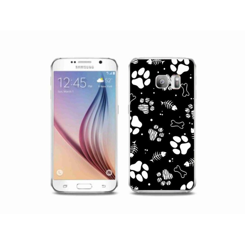 Gelový kryt mmCase na mobil Samsung Galaxy S6 Edge - psí tlapky
