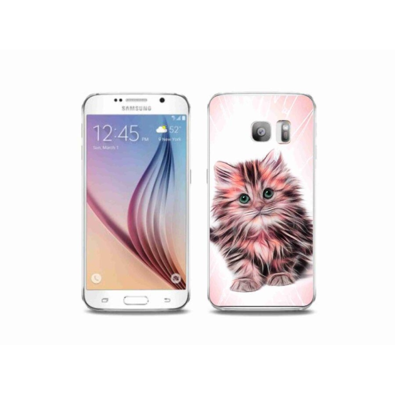 Gelový kryt mmCase na mobil Samsung Galaxy S6 Edge - roztomilé kotě