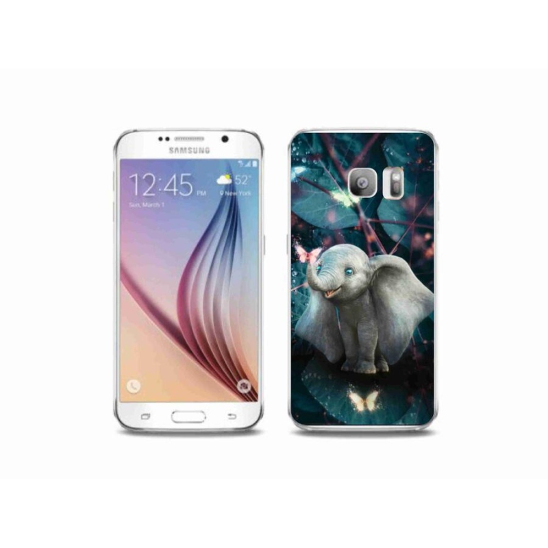 Gelový kryt mmCase na mobil Samsung Galaxy S6 Edge - roztomilý slon