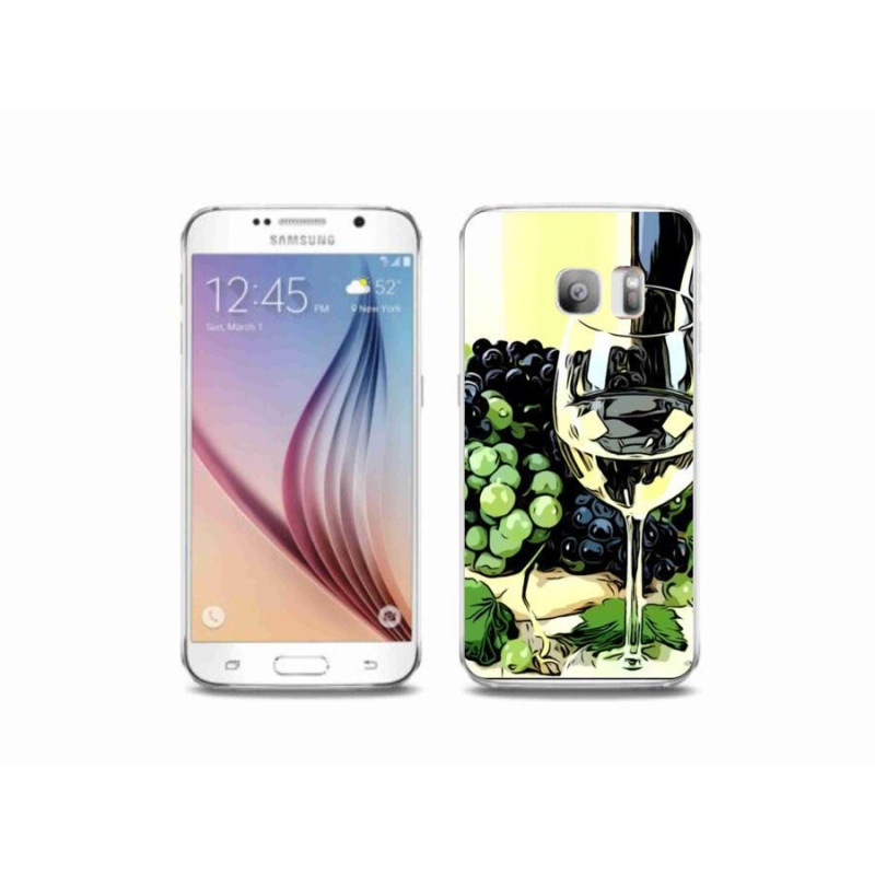 Gelový kryt mmCase na mobil Samsung Galaxy S6 Edge - sklenka vína
