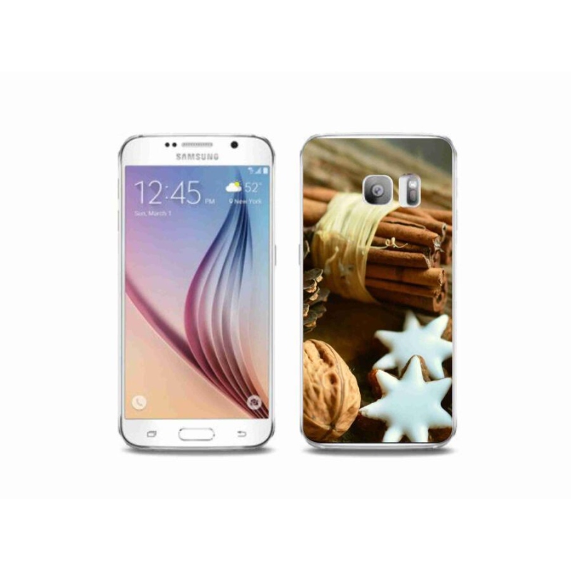 Gelový kryt mmCase na mobil Samsung Galaxy S6 Edge - skořice a perníčky