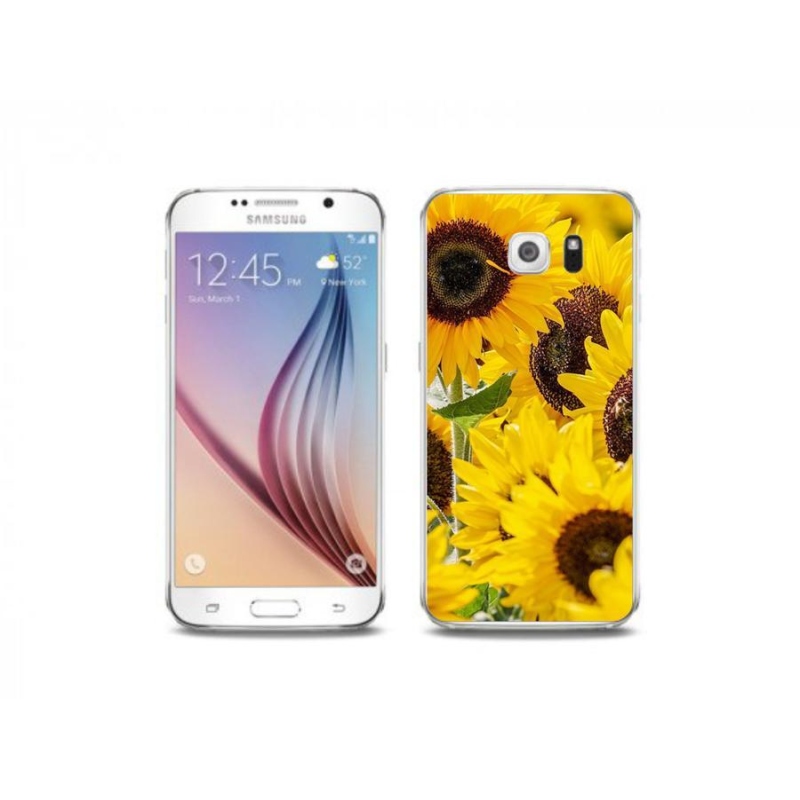 Gelový kryt mmCase na mobil Samsung Galaxy S6 Edge - slunečnice