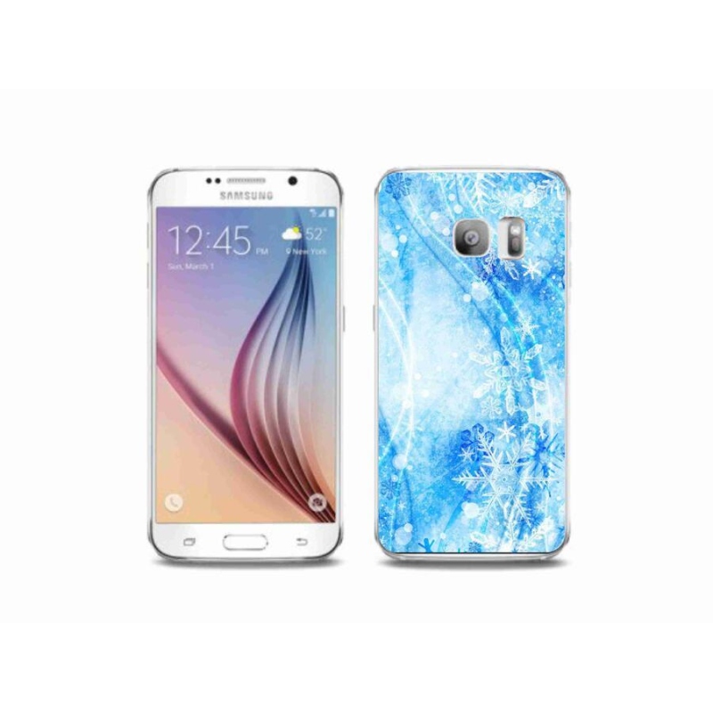 Gelový kryt mmCase na mobil Samsung Galaxy S6 Edge - sněhové vločky