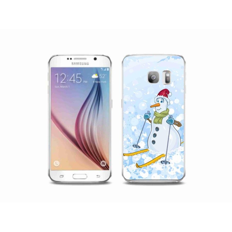 Gelový kryt mmCase na mobil Samsung Galaxy S6 Edge - sněhulák