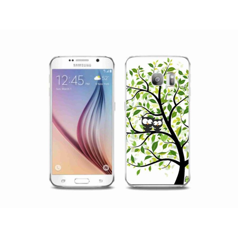 Gelový kryt mmCase na mobil Samsung Galaxy S6 Edge - sovičky na stromě