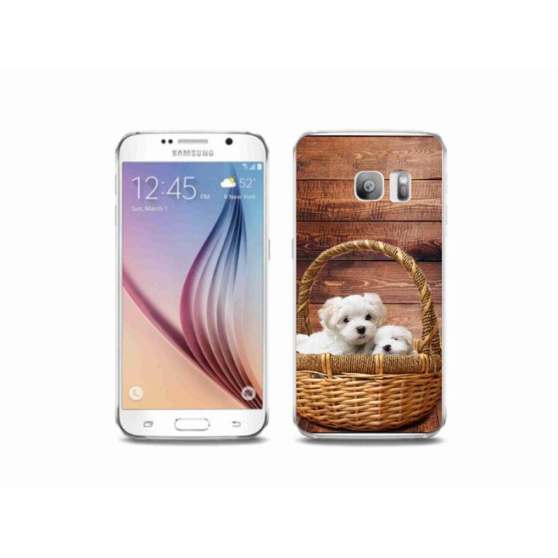Gelový kryt mmCase na mobil Samsung Galaxy S6 Edge - štěňátka