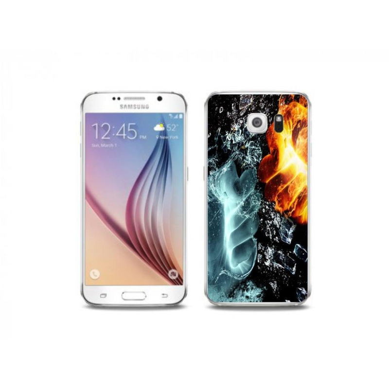 Gelový kryt mmCase na mobil Samsung Galaxy S6 Edge - voda a oheň