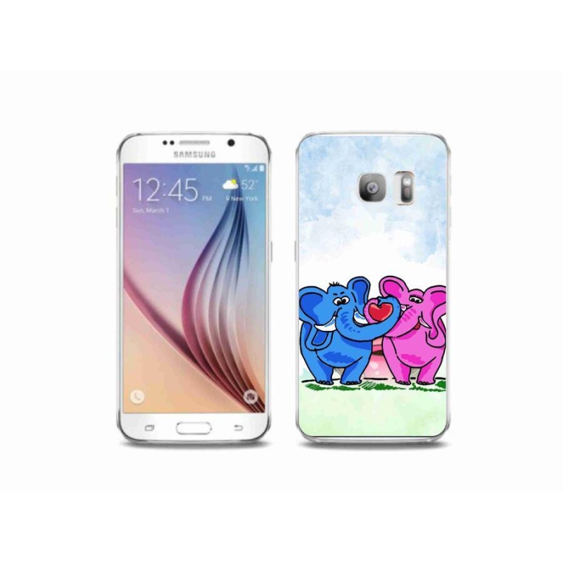 Gelový kryt mmCase na mobil Samsung Galaxy S6 Edge - zamilovaní sloni