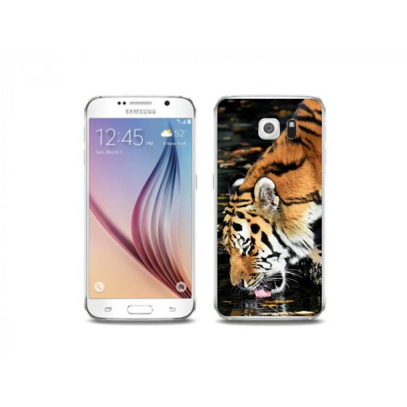 Gelový kryt mmCase na mobil Samsung Galaxy S6 Edge - žíznivý tygr