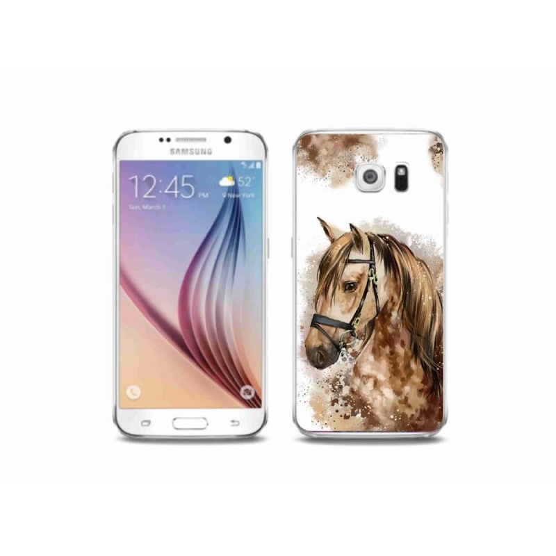 Gelový kryt mmCase na mobil Samsung Galaxy S6 - hnědý kreslený kůň