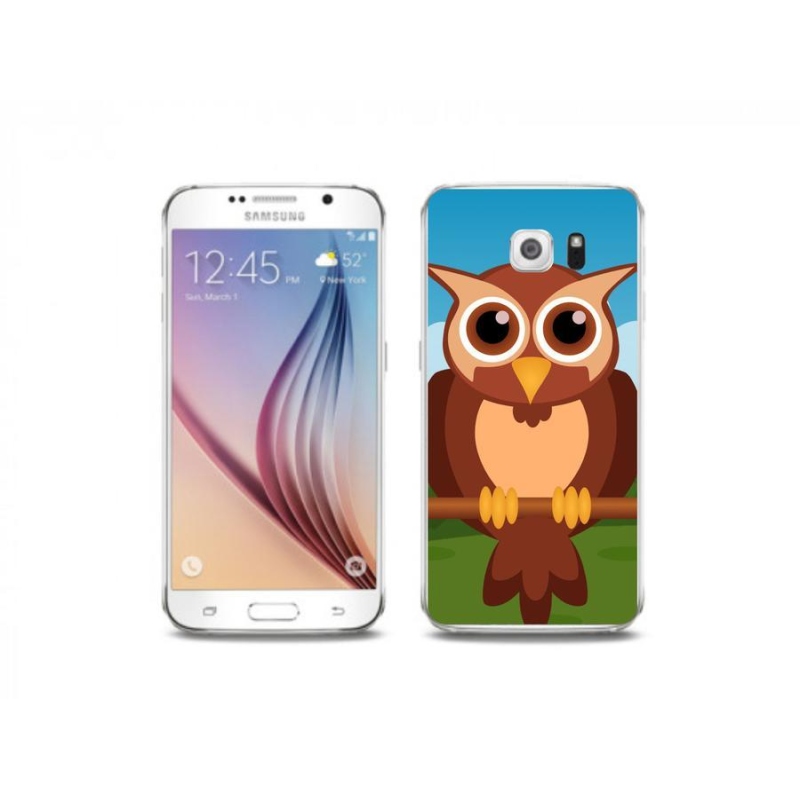 Gelový kryt mmCase na mobil Samsung Galaxy S6 - kreslená sova