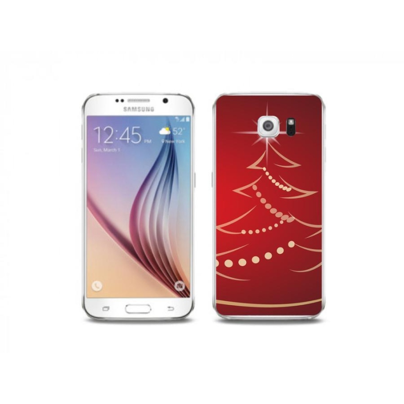 Gelový kryt mmCase na mobil Samsung Galaxy S6 - kreslený vánoční stromek