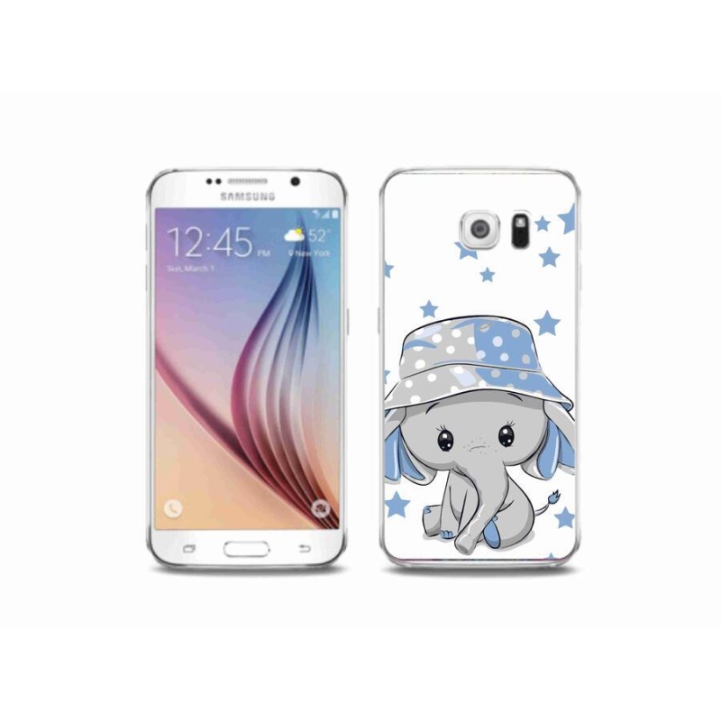 Gelový kryt mmCase na mobil Samsung Galaxy S6 - modrý slon