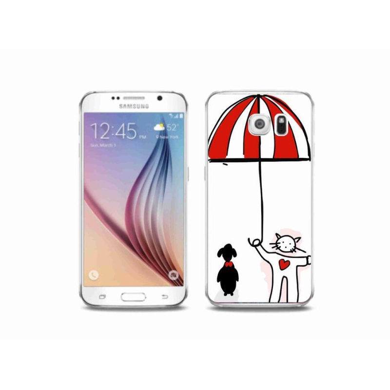 Gelový kryt mmCase na mobil Samsung Galaxy S6 - pejsek a kočička