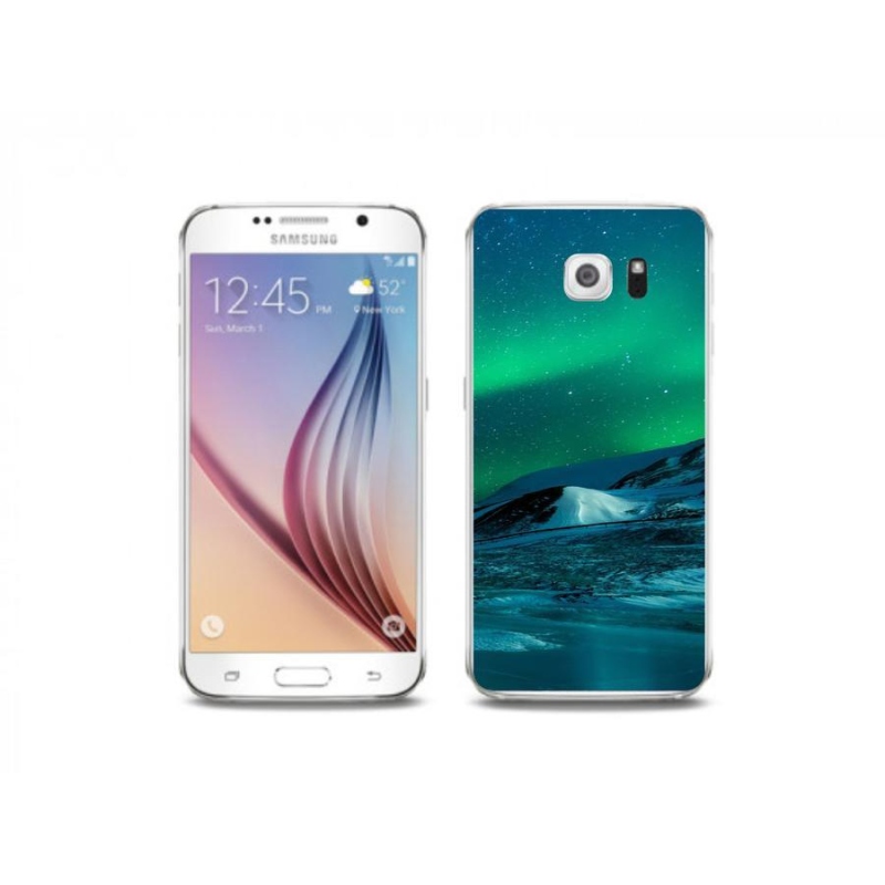 Gelový kryt mmCase na mobil Samsung Galaxy S6 - polární záře