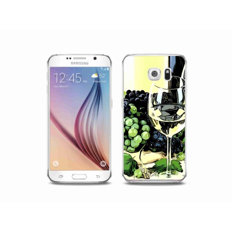 Gelový kryt mmCase na mobil Samsung Galaxy S6 - sklenka vína