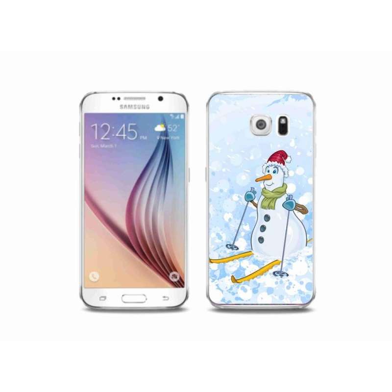 Gelový kryt mmCase na mobil Samsung Galaxy S6 - sněhulák