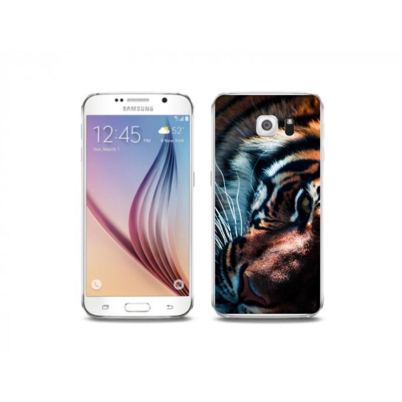 Gelový kryt mmCase na mobil Samsung Galaxy S6 - tygří pohled