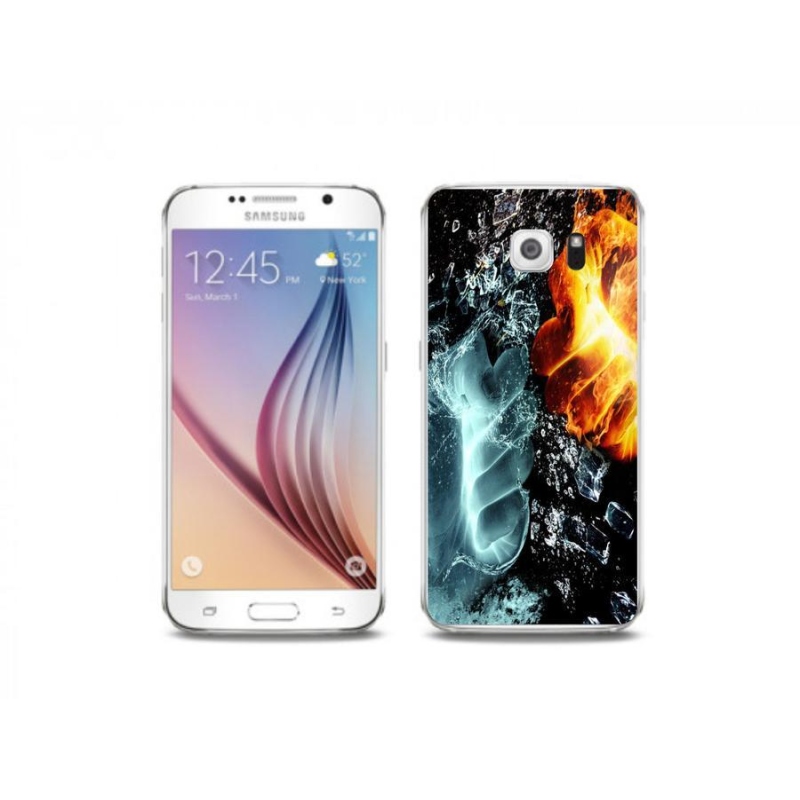 Gelový kryt mmCase na mobil Samsung Galaxy S6 - voda a oheň