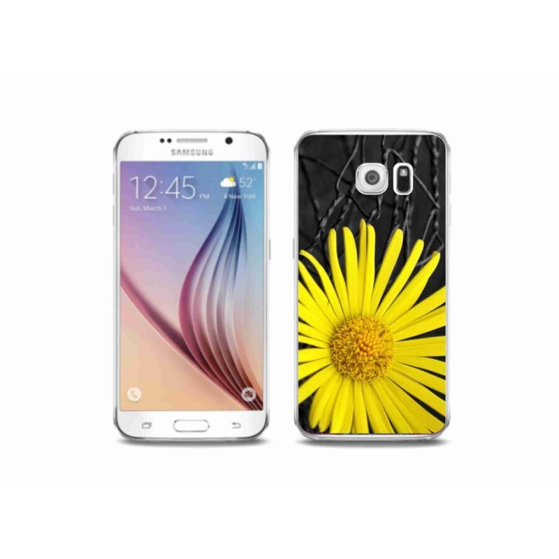 Gelový kryt mmCase na mobil Samsung Galaxy S6 - žlutá květina