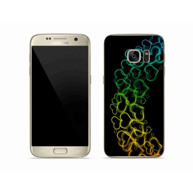 Gelový kryt mmCase na mobil Samsung Galaxy S7 - barevná srdíčka