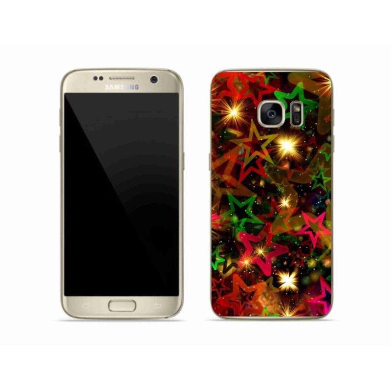 Gelový kryt mmCase na mobil Samsung Galaxy S7 - barevné hvězdičky