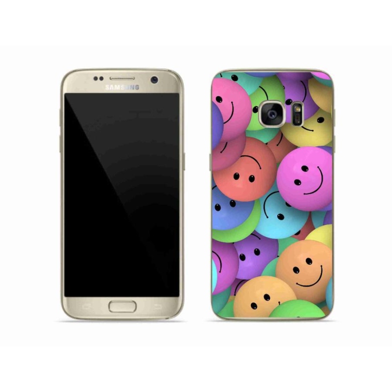 Gelový kryt mmCase na mobil Samsung Galaxy S7 - barevní smajlíci