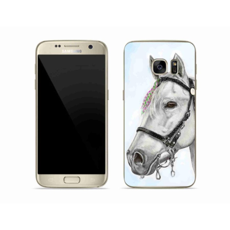 Gelový kryt mmCase na mobil Samsung Galaxy S7 - bílý kůň 1