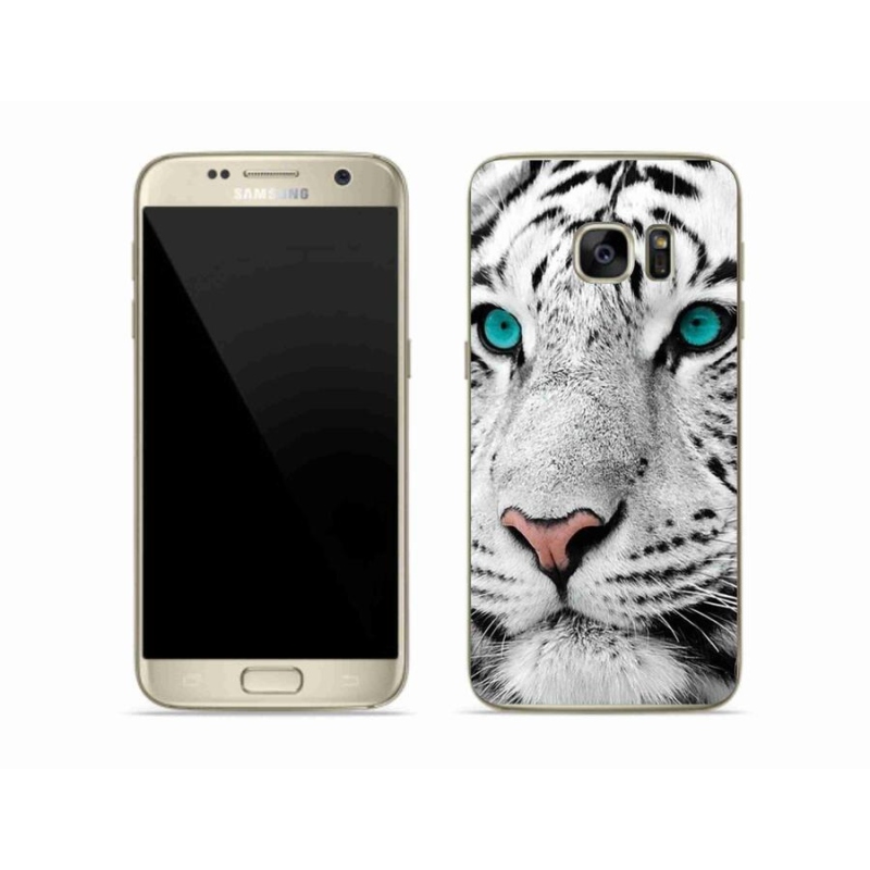 Gelový kryt mmCase na mobil Samsung Galaxy S7 - bílý tygr