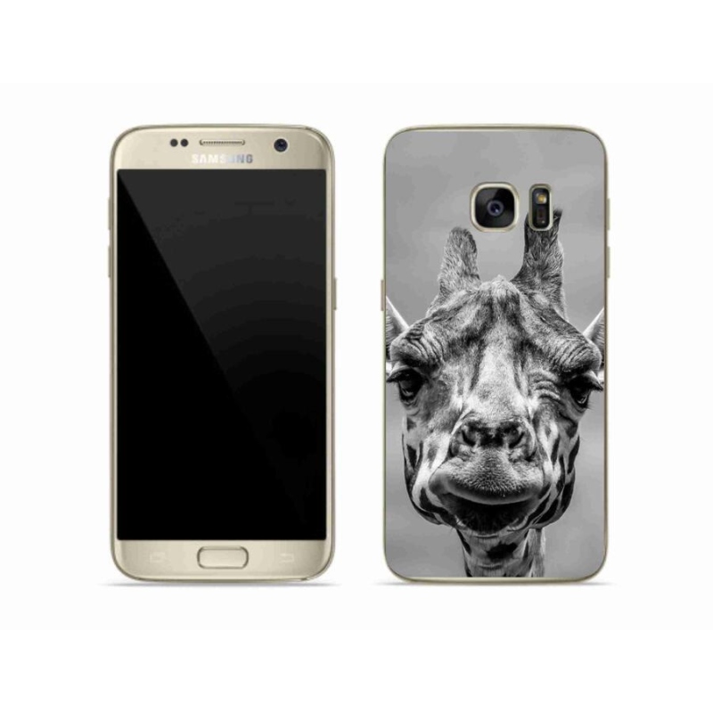 Gelový kryt mmCase na mobil Samsung Galaxy S7 - černobílá žirafa