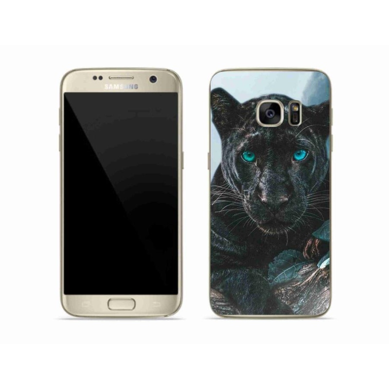 Gelový kryt mmCase na mobil Samsung Galaxy S7 - černý panter