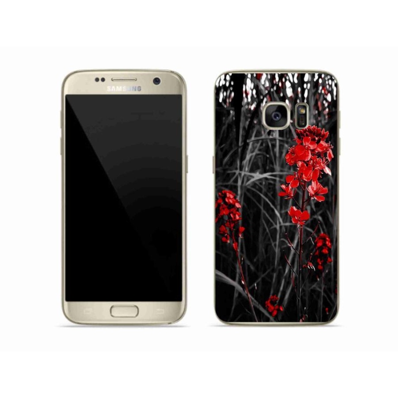 Gelový kryt mmCase na mobil Samsung Galaxy S7 - červená rostlina