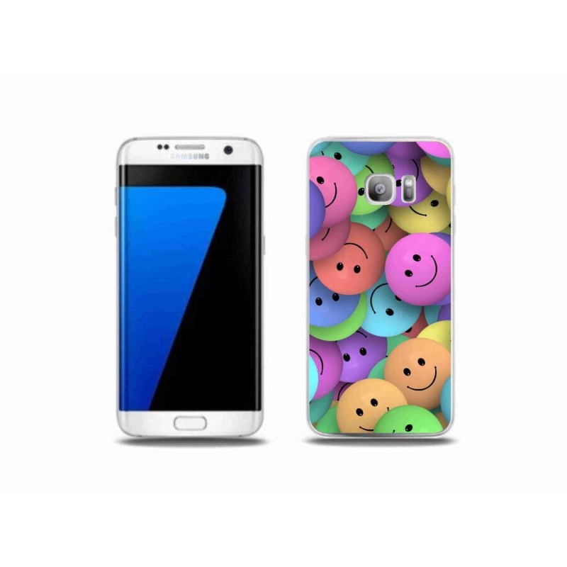 Gelový kryt mmCase na mobil Samsung Galaxy S7 Edge - barevní smajlíci