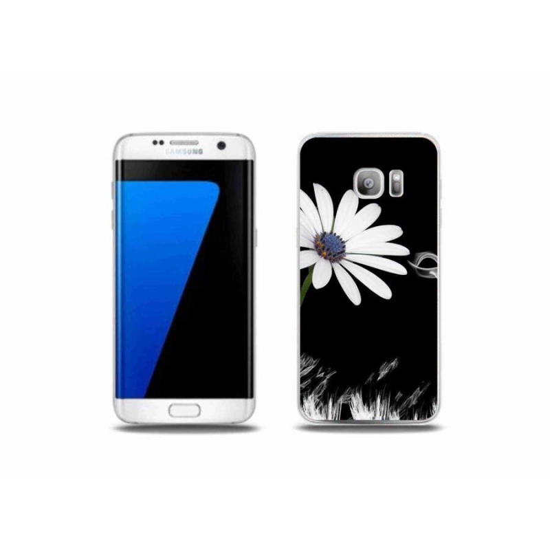 Gelový kryt mmCase na mobil Samsung Galaxy S7 Edge - bílá květina