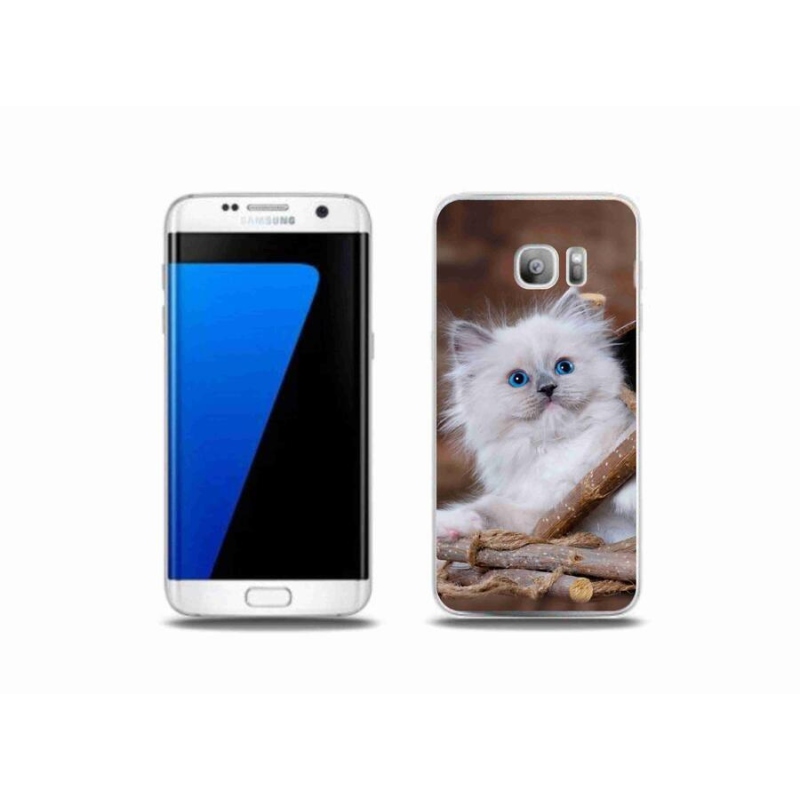 Gelový kryt mmCase na mobil Samsung Galaxy S7 Edge - bílé kotě