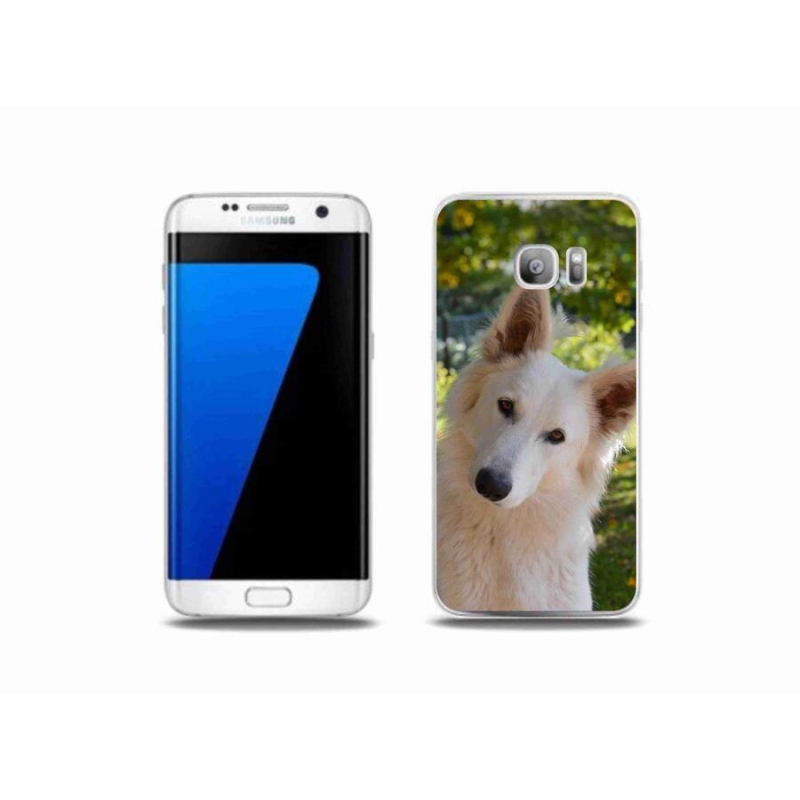 Gelový kryt mmCase na mobil Samsung Galaxy S7 Edge - bílý švýcarský ovčák 1