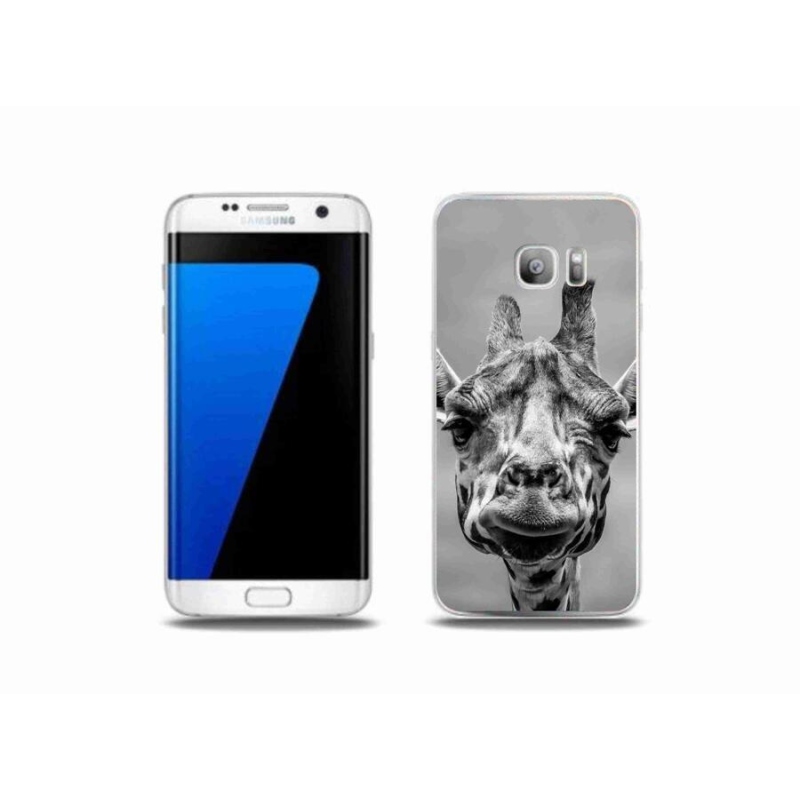 Gelový kryt mmCase na mobil Samsung Galaxy S7 Edge - černobílá žirafa