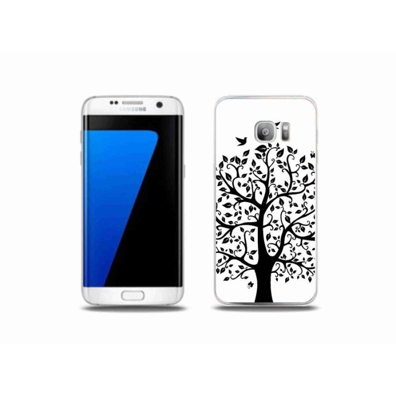 Gelový kryt mmCase na mobil Samsung Galaxy S7 Edge - černobílý strom